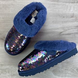 🍃UGG🍃 CLUGGETTE SEQUIN NAVY SLIPPERS